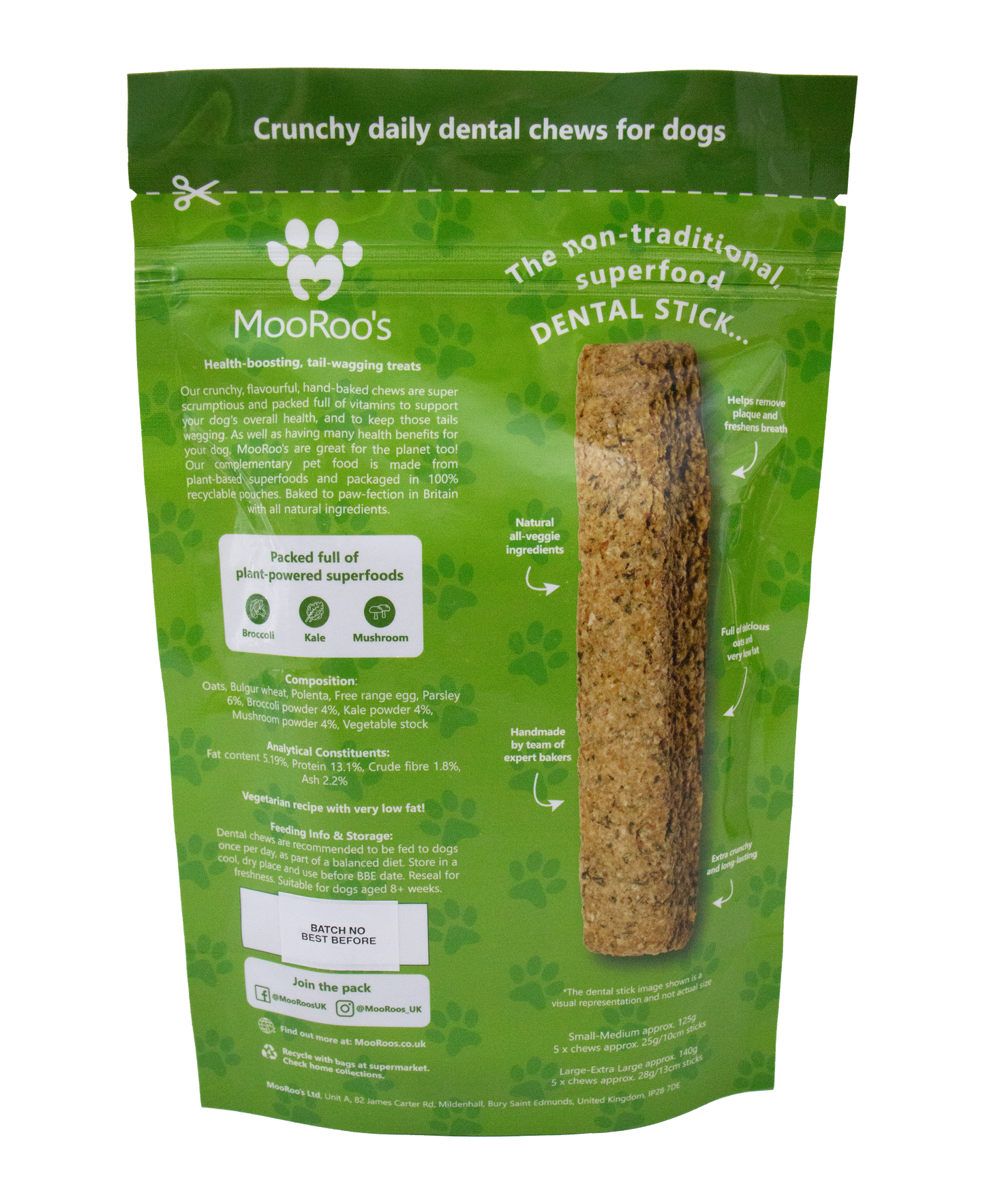 MooRoo's - Green Goodness Dental Chews Sticks