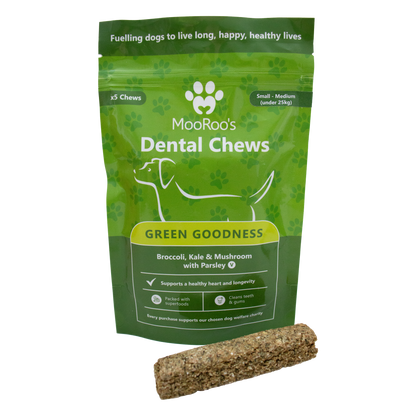 MooRoo's - Green Goodness Dental Chews Sticks (Small-Medium Dogs)